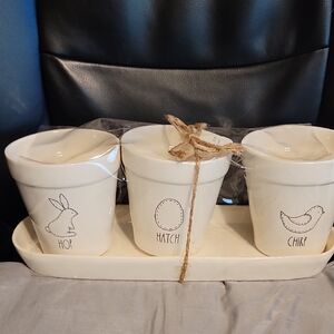 Rae Dunn 4 Piece Planter Set